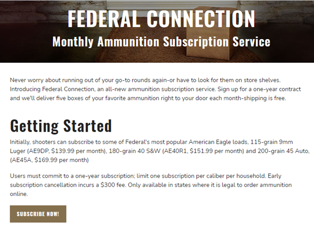Federal Ammunition Subscription - An Analysis
